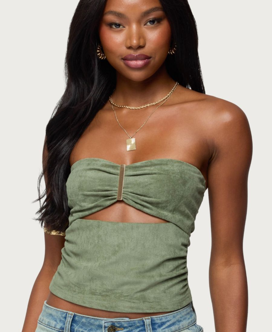 Женский топ Kalina с вырезами из искусственной замши без бретелей Edikted, Olive
Женский топ Kalina с вырезами из искусственной замши без бретелей Edikted, Olive