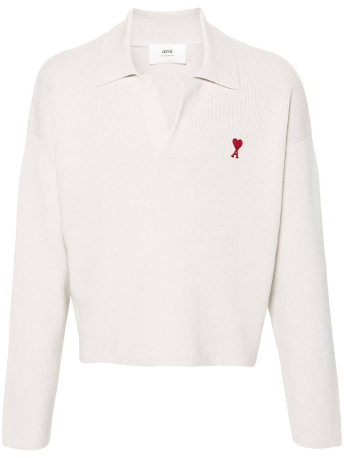 Джемпер в рубчик с отложным воротником AMI Paris, нейтральный цвет
Джемпер в рубчик с отложным воротником AMI Paris, нейтральный цвет