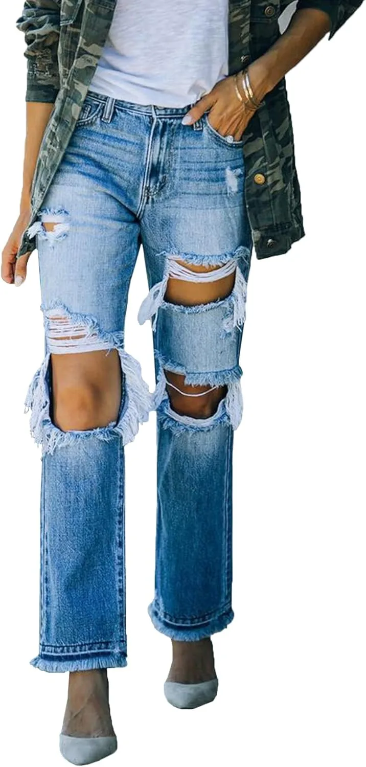 Женские рваные джинсы Boyfriend Loose Distressed Straight TACSTRUN
Женские рваные джинсы Boyfriend Loose Distressed Straight TACSTRUN