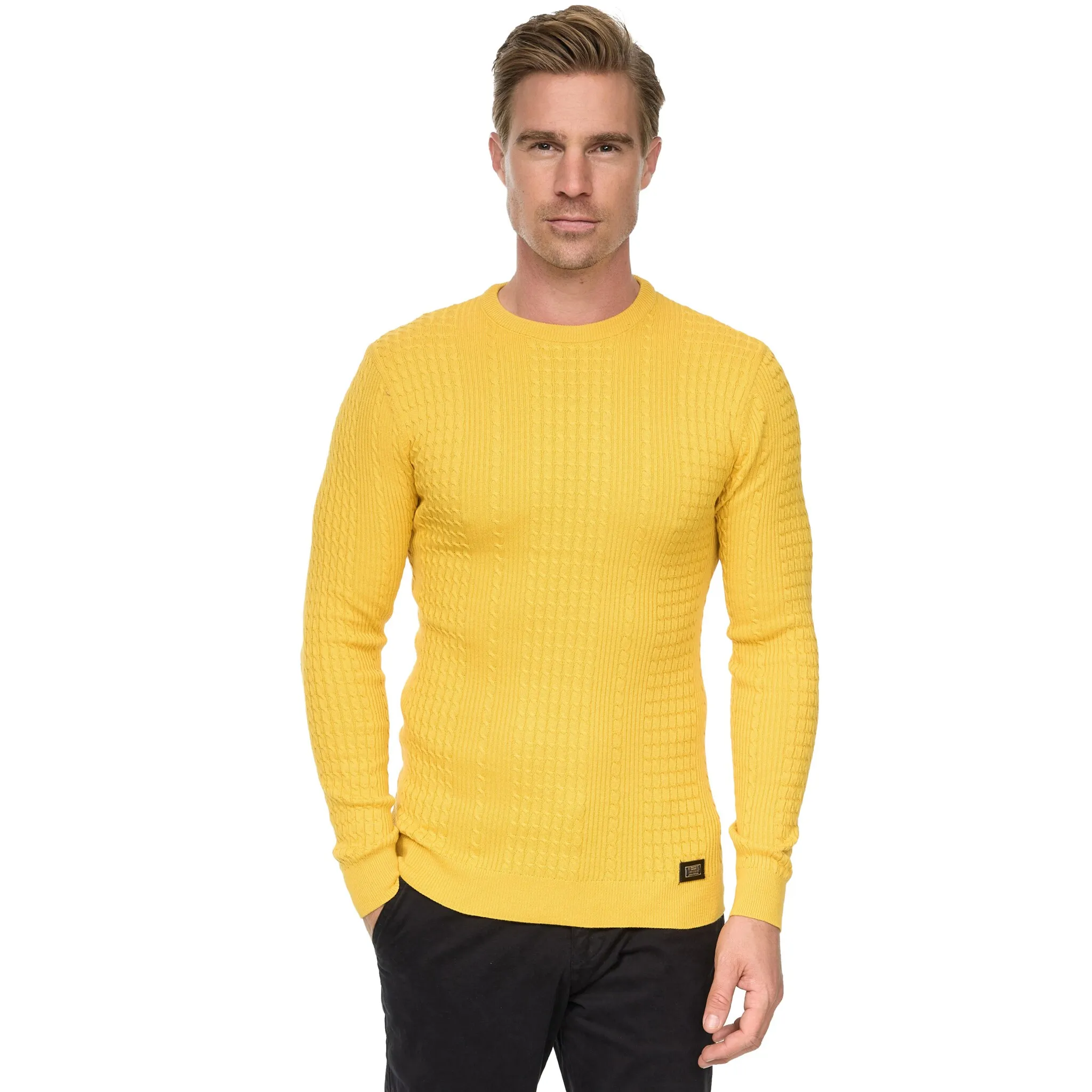 Вязаный свитер Rusty Neal, с современным узором спицами, желтый
Вязаный свитер Rusty Neal, с современным узором спицами, желтый