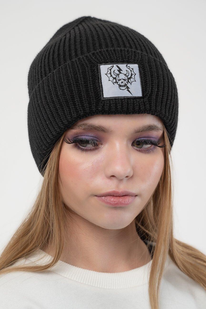 Шапка-бини «Очень странные дела», черная женская шапка Hellfire Club с принтом спереди и логотипом для девочек Stranger Things, черный