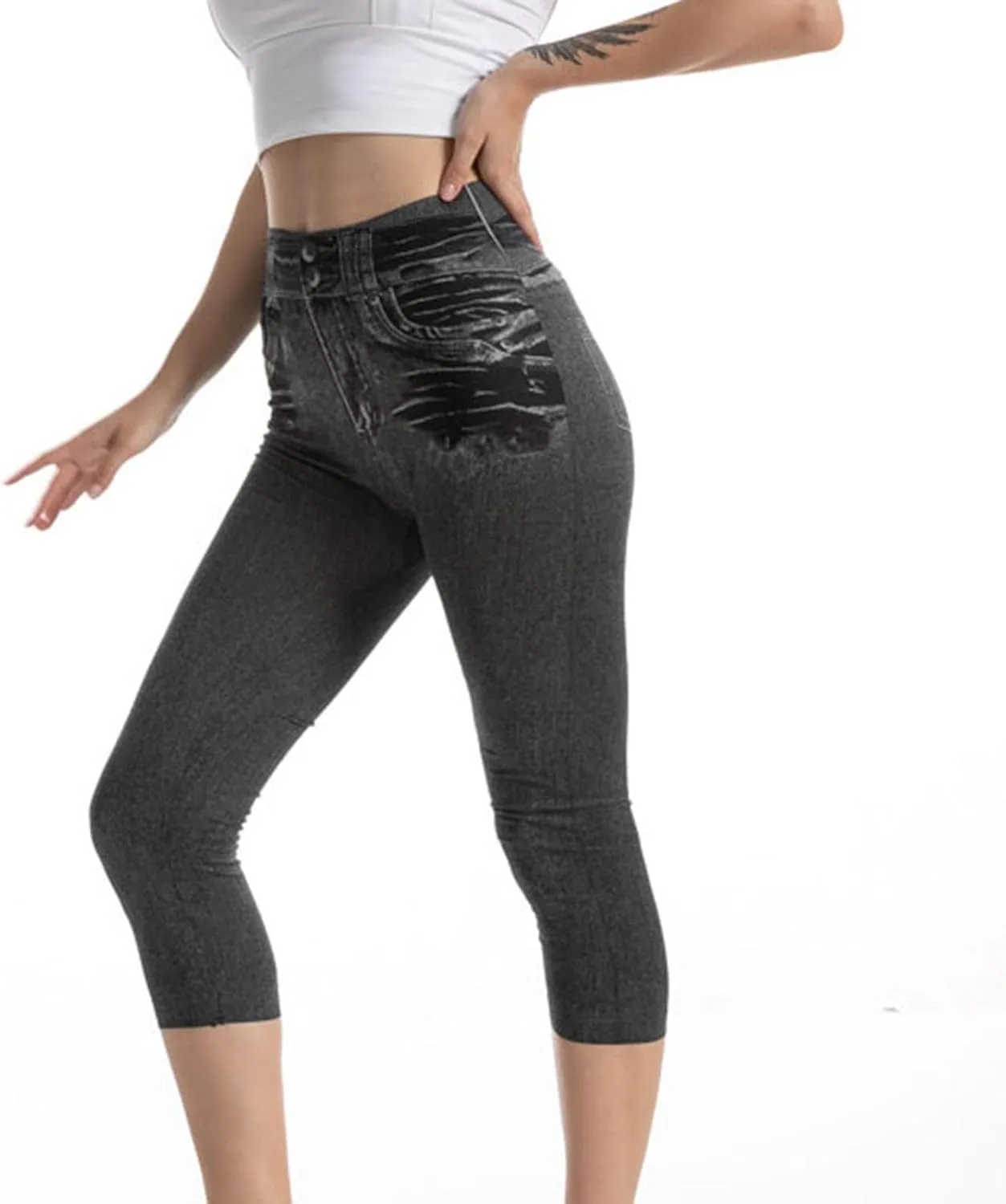 Женские капри-легинсы с эффектом денима High Waisted
Женские капри-легинсы с эффектом денима High Waisted