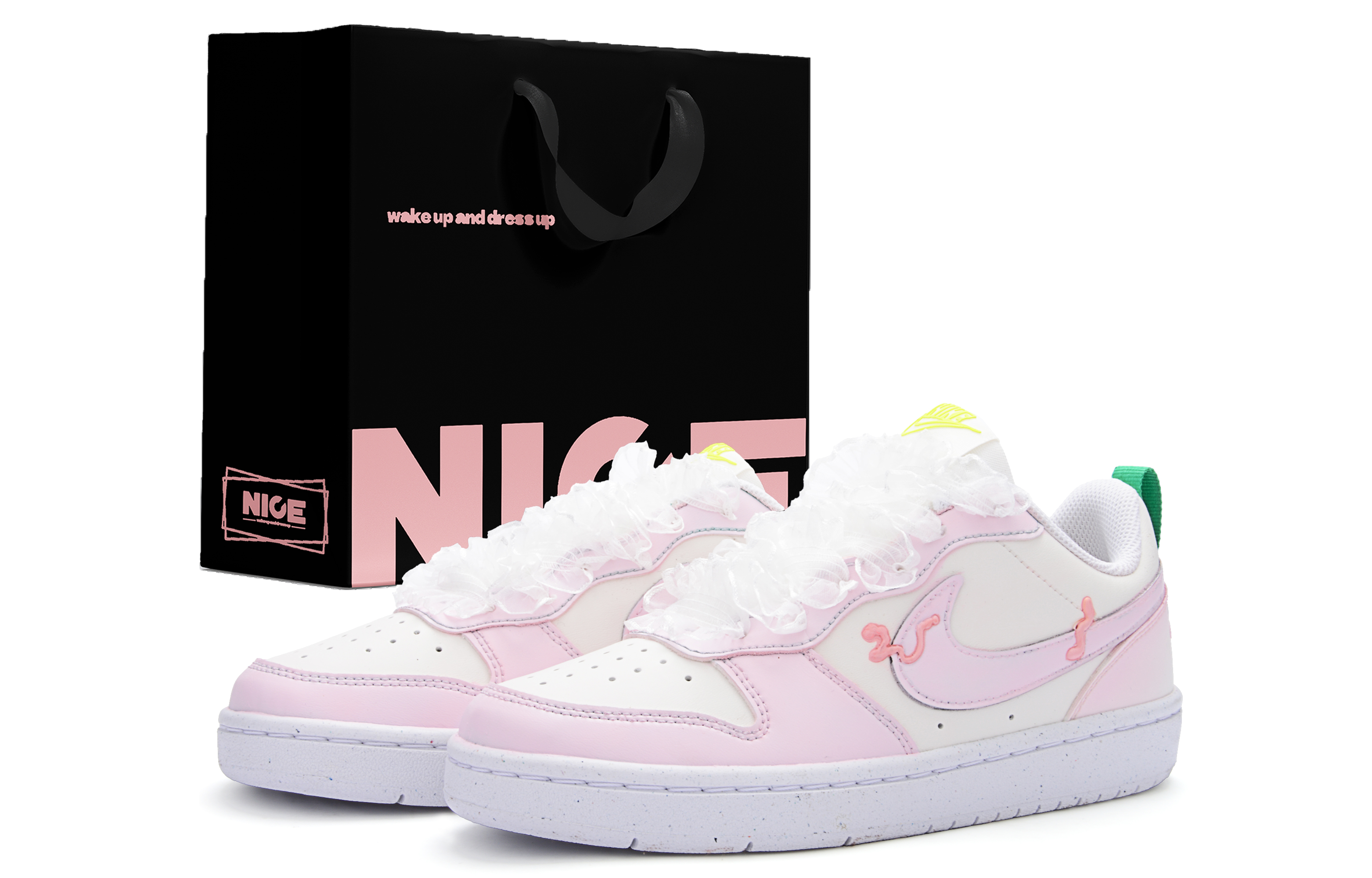 Детские кроссовки Court Borough с амортизацией, противоскользящие, износостойкие, дышащие, с низким верхом для скейтборда Nike, розовый/белый 
Детские кроссовки Court Borough с амортизацией, противоскользящие, износостойкие, дышащие, с низким верхом для скейтборда Nike, розовый/белый