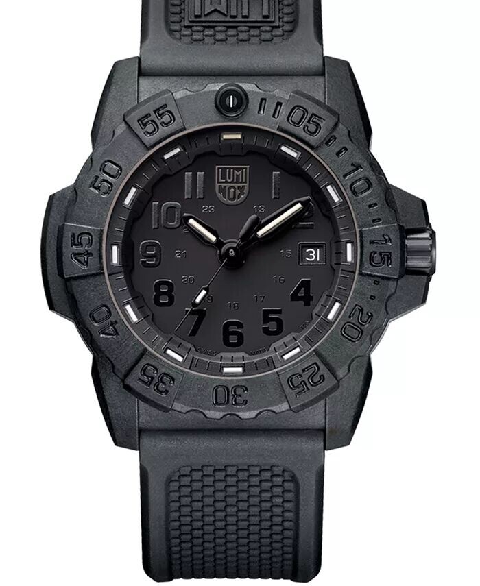 Мужские часы Swiss Navy Seal Military Dive с черным каучуковым ремешком, 45 мм Luminox
Мужские часы Swiss Navy Seal Military Dive с черным каучуковым ремешком, 45 мм Luminox