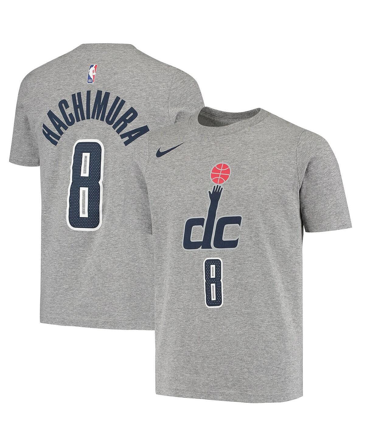 Big Boys Руи Хачимура Хизер Серая футболка Washington Wizards 2020 City Edition с именем и номером Nike, Серый, Big Boys Руи Хачимура Хизер Серая футболка Washington Wizards 2020 City Edition с именем и номером Nike