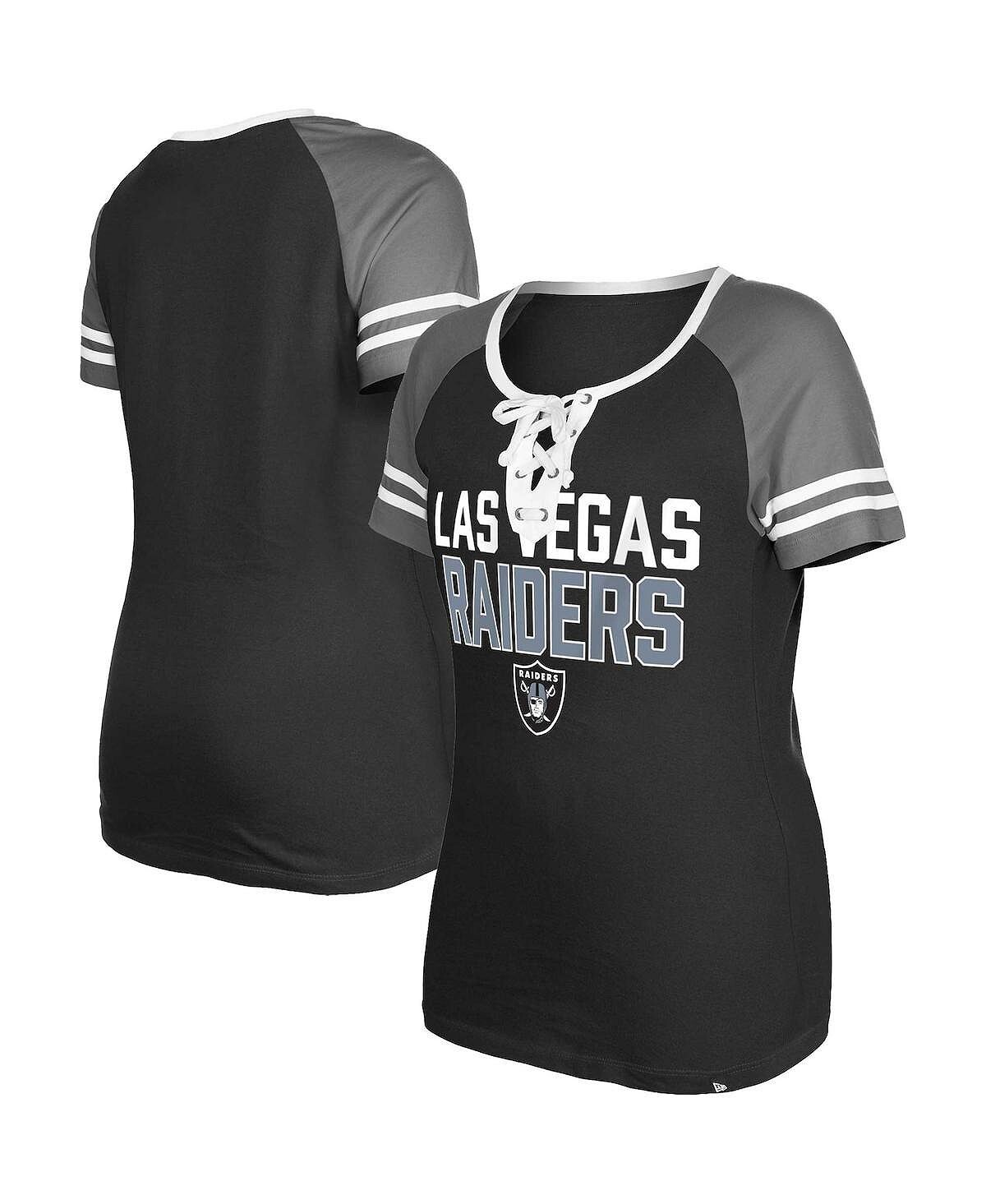 Женская черная футболка на шнуровке Las Vegas Raiders реглан New Era, черный
Женская черная футболка на шнуровке Las Vegas Raiders реглан New Era, черный