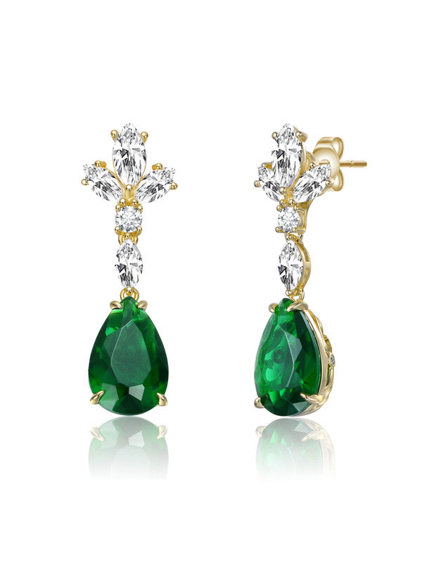 Серьги-подвески из стерлингового серебра 14 карат с позолотой и цветными кубическими цирконами Genevive, зеленый
Серьги-подвески из стерлингового серебра 14 карат с позолотой и цветными кубическими цирконами Genevive, зеленый