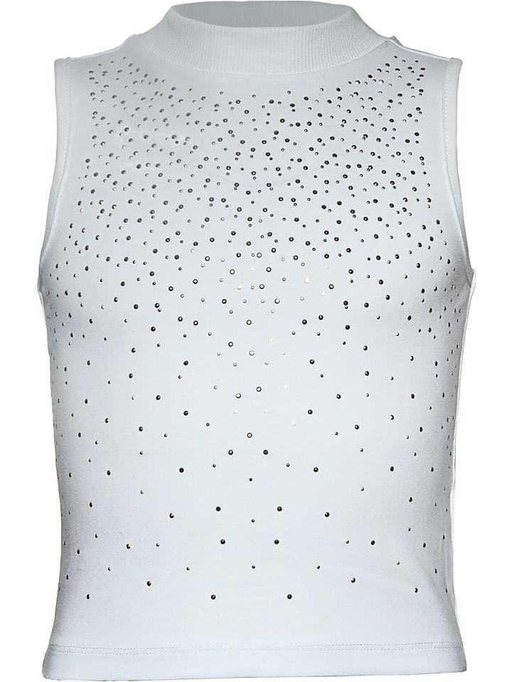 Blue Effect Праздничный белый топ с металлическими заклепками
Blue Effect Праздничный белый топ с металлическими заклепками