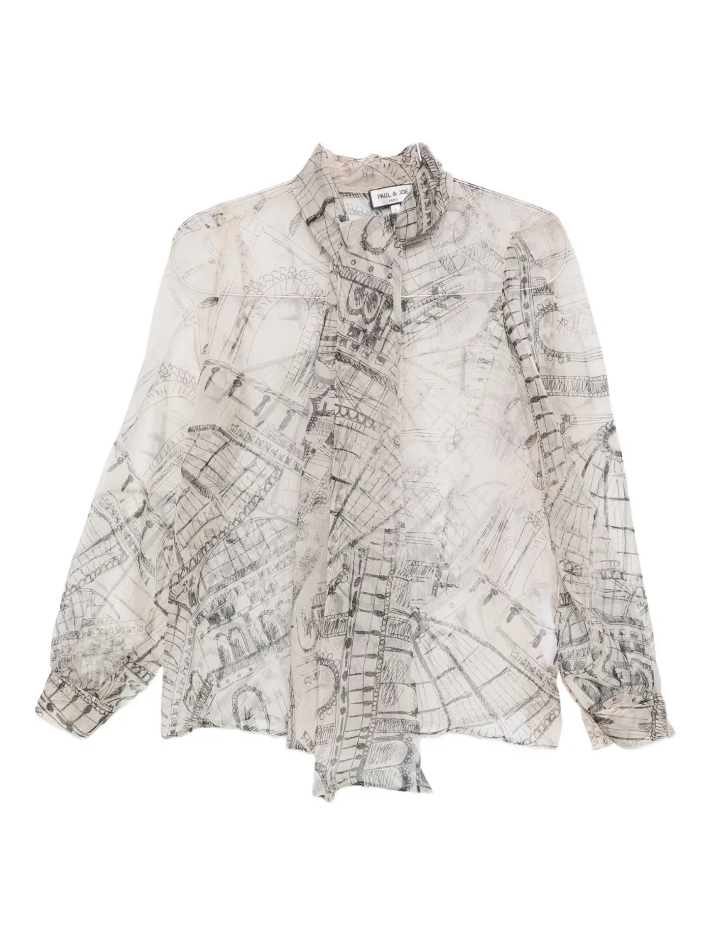 Блузка с принтом и галстуком-воротником Paul & Joe, белый
Блузка с принтом и галстуком-воротником Paul & Joe, белый
