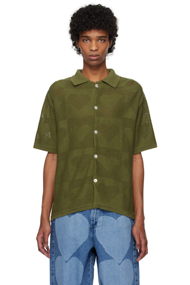 Рубашка из зеленой сетки Купидона Carne Bollente
Рубашка из зеленой сетки Купидона Carne Bollente