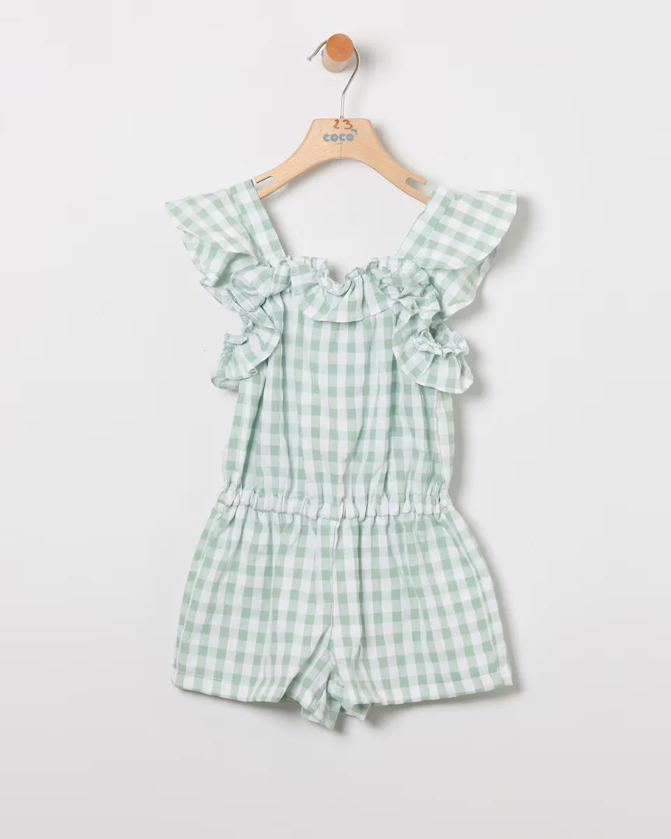 Короткий комбинезон для девочки в клетку Coco Acqua, зеленый
Короткий комбинезон для девочки в клетку Coco Acqua, зеленый