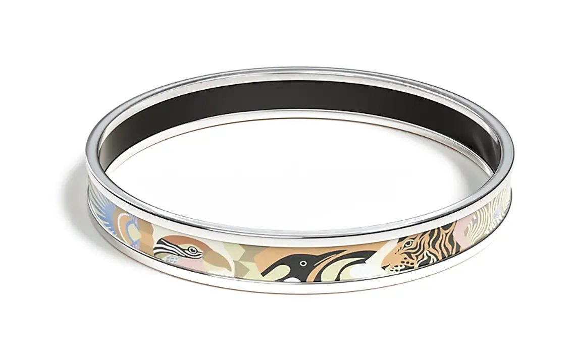 HERMES Эмалированный браслет из палладированного металла, серебристый, для женщин
HERMES Эмалированный браслет из палладированного металла, серебристый, для женщин