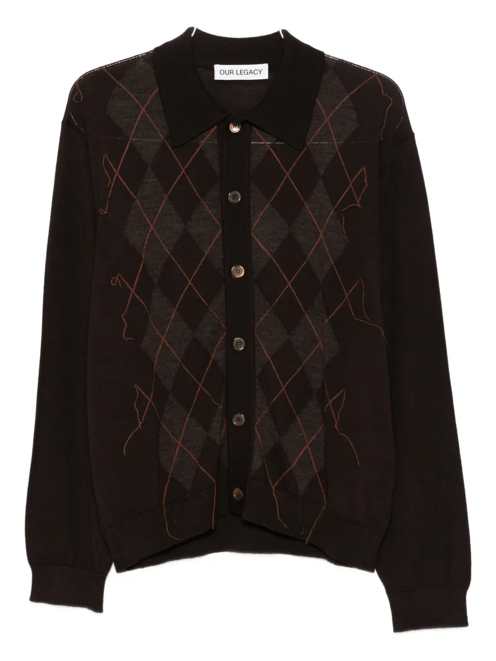 Кардиган с узором «ромбы» OUR LEGACY, коричневый
Кардиган с узором «ромбы» OUR LEGACY, коричневый
