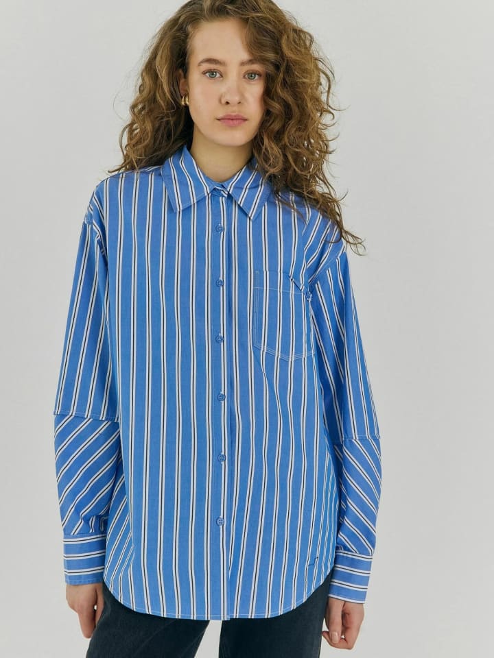 Рубашка Никки в полоску кремового цвета Norr
Рубашка Никки в полоску кремового цвета Norr