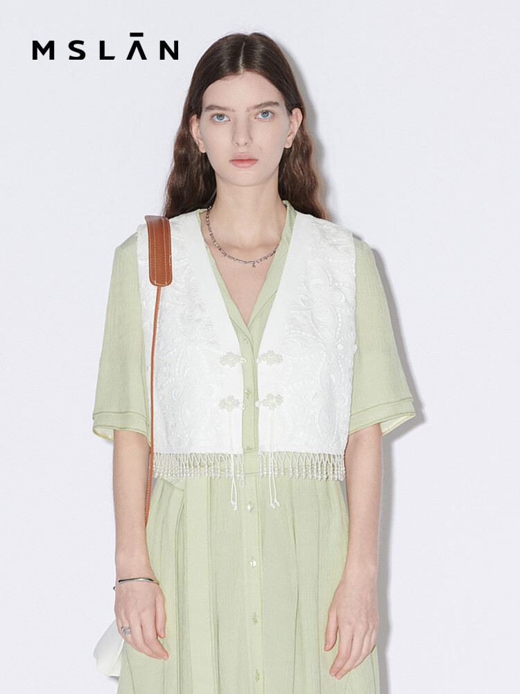 Жилет кружевной MSlan 23 с жемчужной пряжкой, кремовый
Жилет кружевной MSlan 23 с жемчужной пряжкой, кремовый