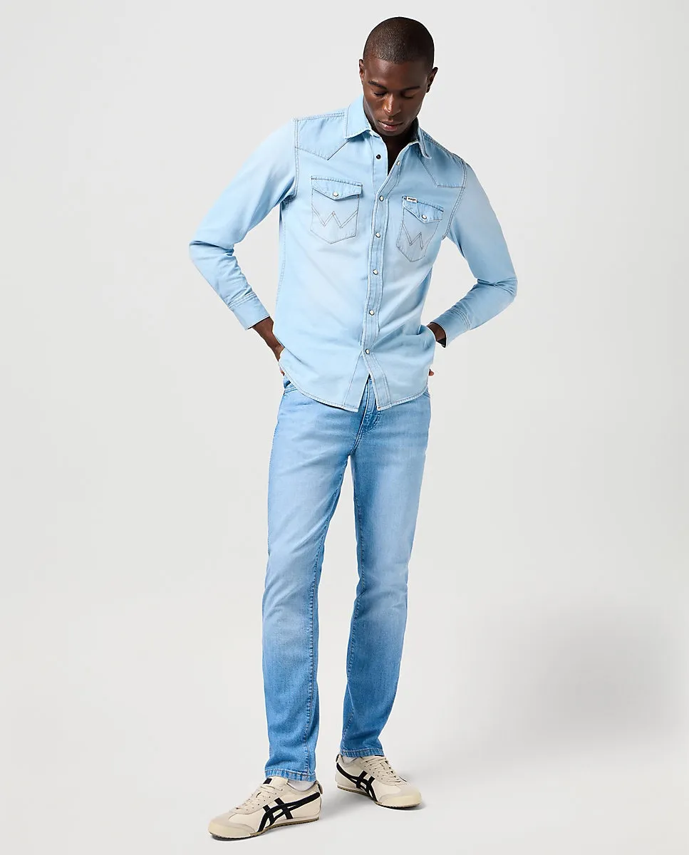 Мужские джинсы Larston облегающего кроя синего цвета Wrangler, голубой
Мужские джинсы Larston облегающего кроя синего цвета Wrangler, голубой