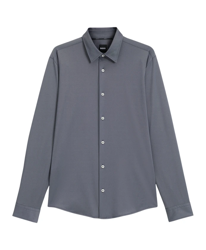 Современная синяя рубашка четко очерченного кроя. Hugo, синий
Современная синяя рубашка четко очерченного кроя. Hugo, синий