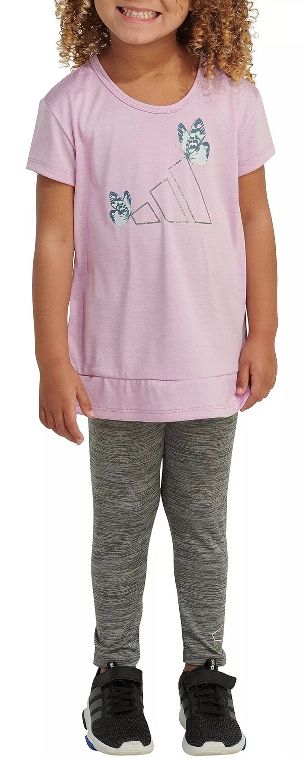 Комплект из меланжевой футболки и леггинсов Adidas Little Girls из двух предметов
Комплект из меланжевой футболки и леггинсов Adidas Little Girls из двух предметов