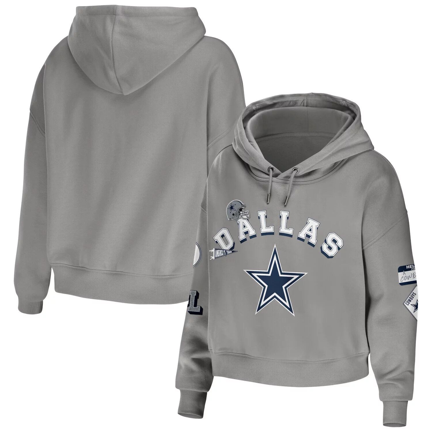 Женская одежда Erin Andrews Серый укороченный пуловер с капюшоном Dallas Cowboys Modest
Женская одежда Erin Andrews Серый укороченный пуловер с капюшоном Dallas Cowboys Modest