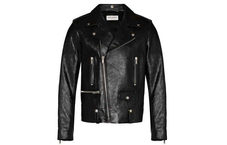 Мужская кожаная куртка Saint Laurent, черный 
Мужская кожаная куртка Saint Laurent, черный