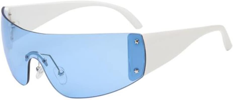 Солнцезащитные очки One Piece с защитой от ультрафиолета, без оправы, футуристические солнцезащитные очки обтекаемой формы, стильные и декоративные солнцезащитные очки в стиле звезды PUB, White Foot Blue Flakes
Солнцезащитные очки One Piece с защитой от ультрафиолета, без оправы, футуристические солнцезащитные очки обтекаемой формы, стильные и декоративные солнцезащитные очки в стиле звезды PUB, White Foot Blue Flakes