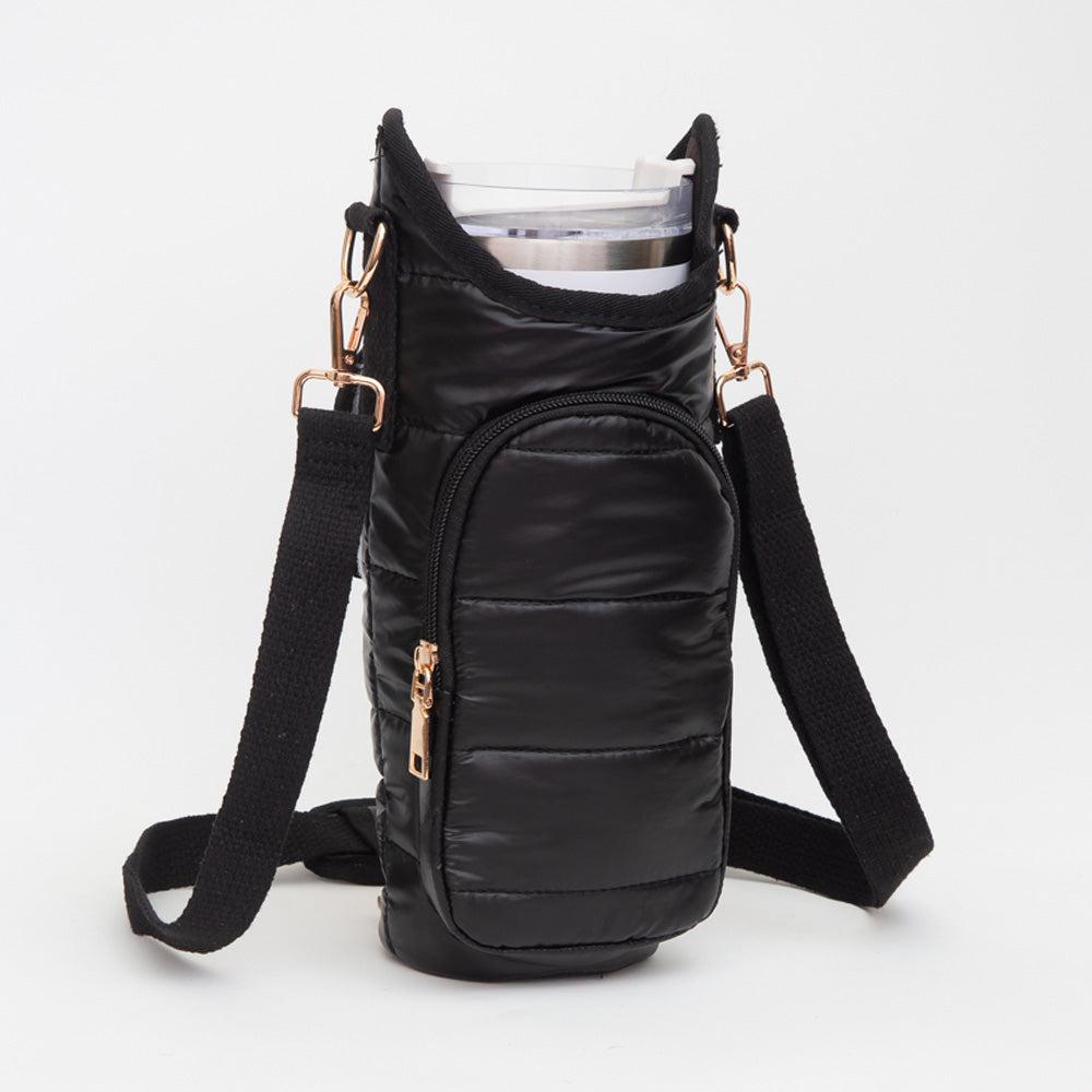 Блестящая стеганая утепленная сумка-переноска для стакана через плечо FASHNZFAB, черный
Блестящая стеганая утепленная сумка-переноска для стакана через плечо FASHNZFAB, черный