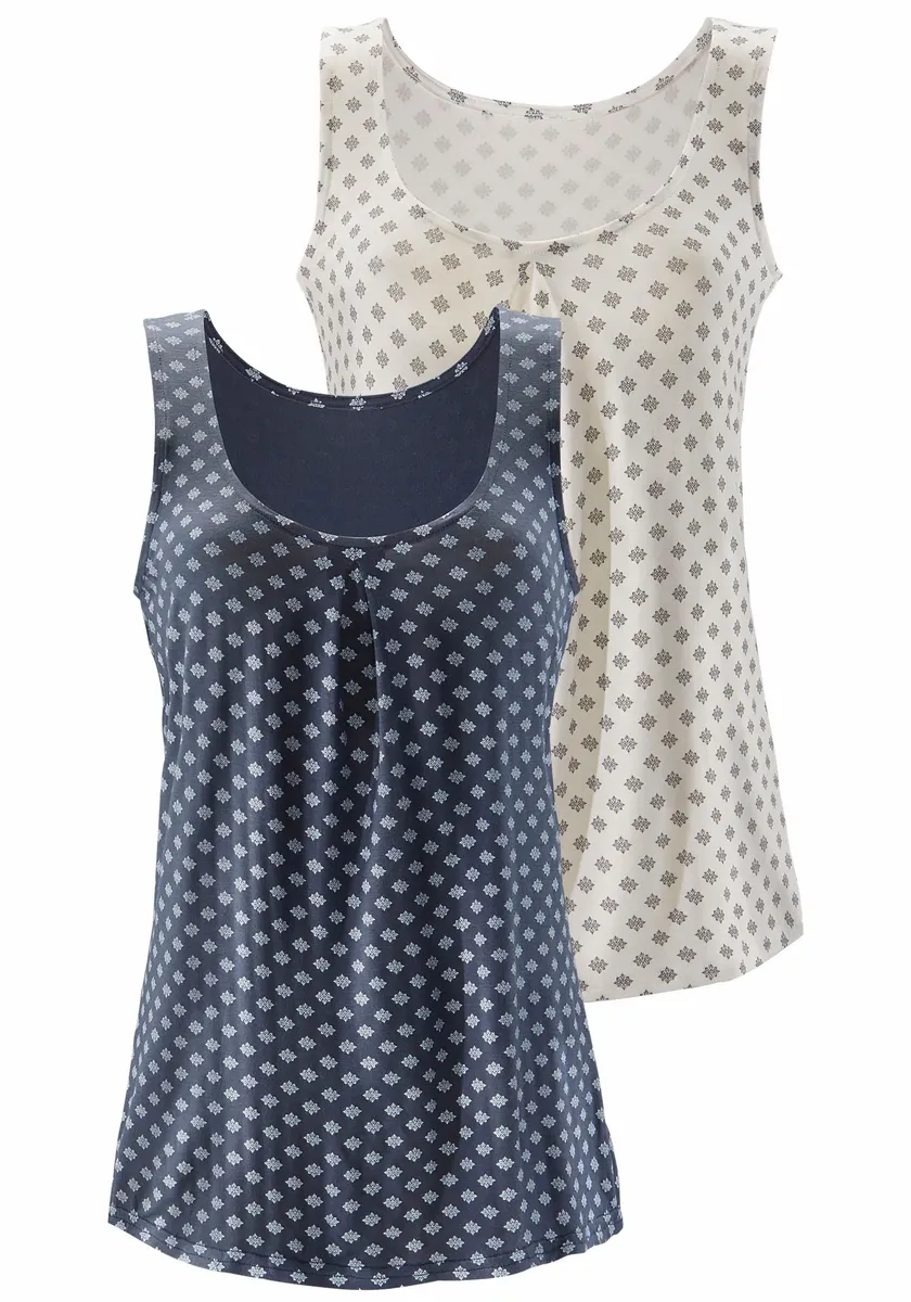 Топ-рубашка LASCANA (2 шт. в упаковке), со складкой в горловине, голубой
Топ-рубашка LASCANA (2 шт. в упаковке), со складкой в горловине, голубой