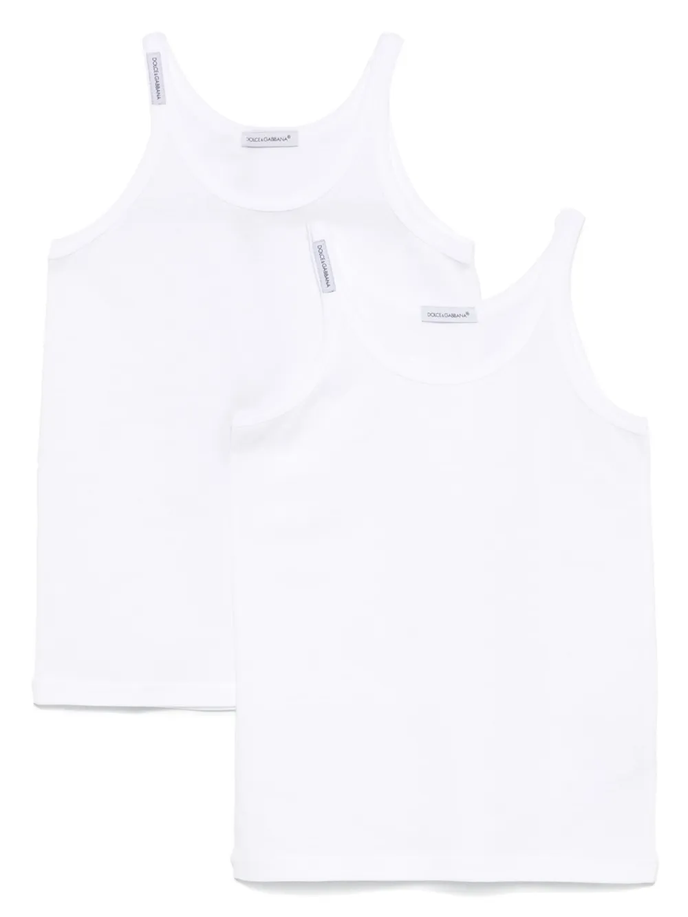 Комплект из двух топов с логотипом Dolce & Gabbana Kids, белый
Комплект из двух топов с логотипом Dolce & Gabbana Kids, белый