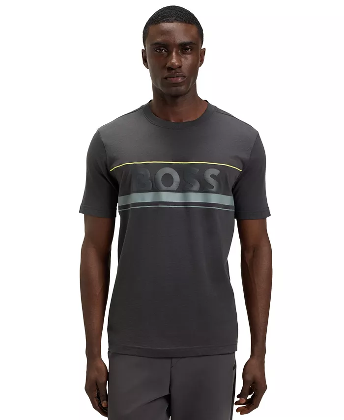 Мужская футболка из хлопкового джерси с логотипом Hugo Boss, серый
Мужская футболка из хлопкового джерси с логотипом Hugo Boss, серый