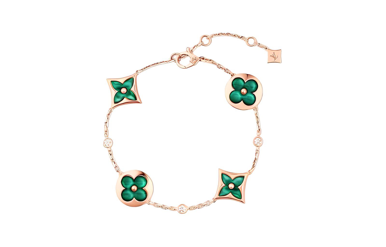LOUIS VUITTON Цветочный браслет с разнообразными мотивами из розового золота, малахита и бриллиантов Color Blossom
LOUIS VUITTON Цветочный браслет с разнообразными мотивами из розового золота, малахита и бриллиантов Color Blossom