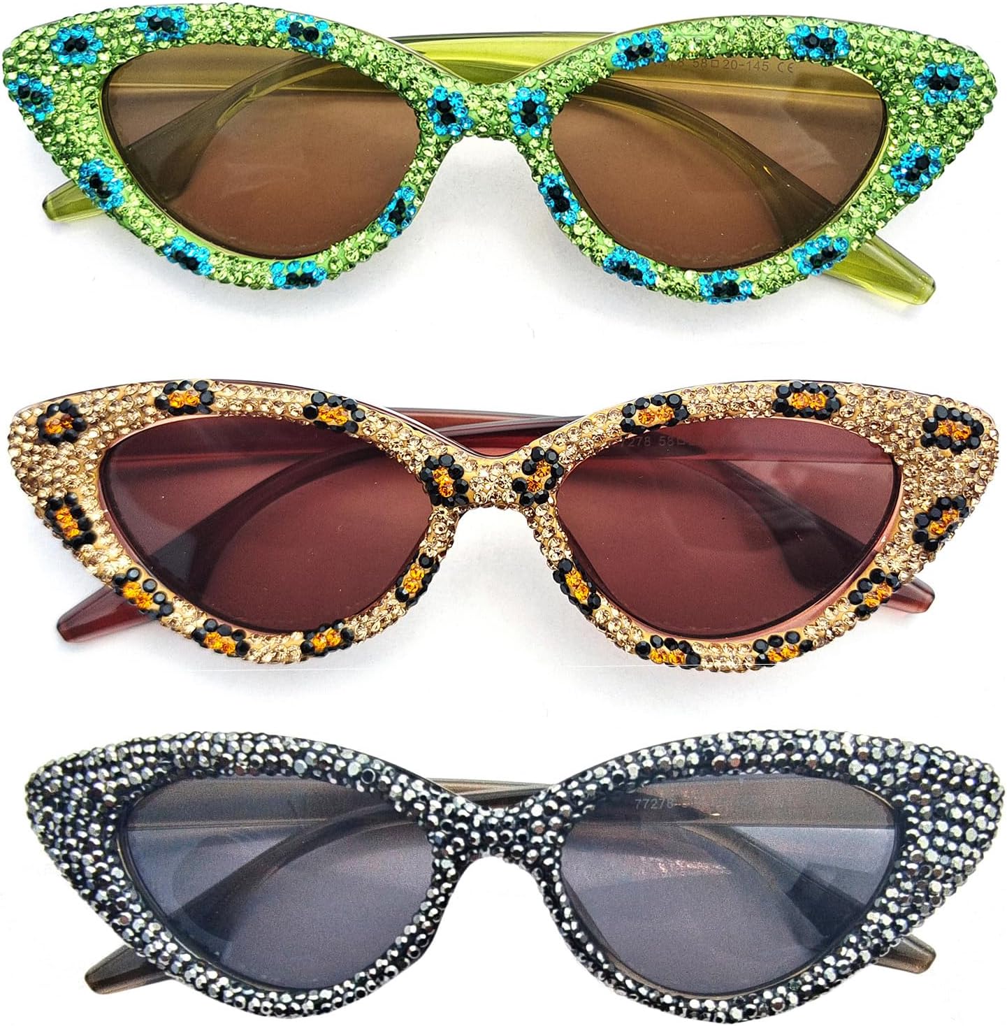 Солнцезащитные очки COTIA «Кошачий глаз» со стразами для женщин, блестящие, сверкающие, с кристаллами и бриллиантами, модные солнцезащитные очки для вечеринок, 3pcs Green+gold+black
Солнцезащитные очки COTIA «Кошачий глаз» со стразами для женщин, блестящие, сверкающие, с кристаллами и бриллиантами, модные солнцезащитные очки для вечеринок, 3pcs Green+gold+black