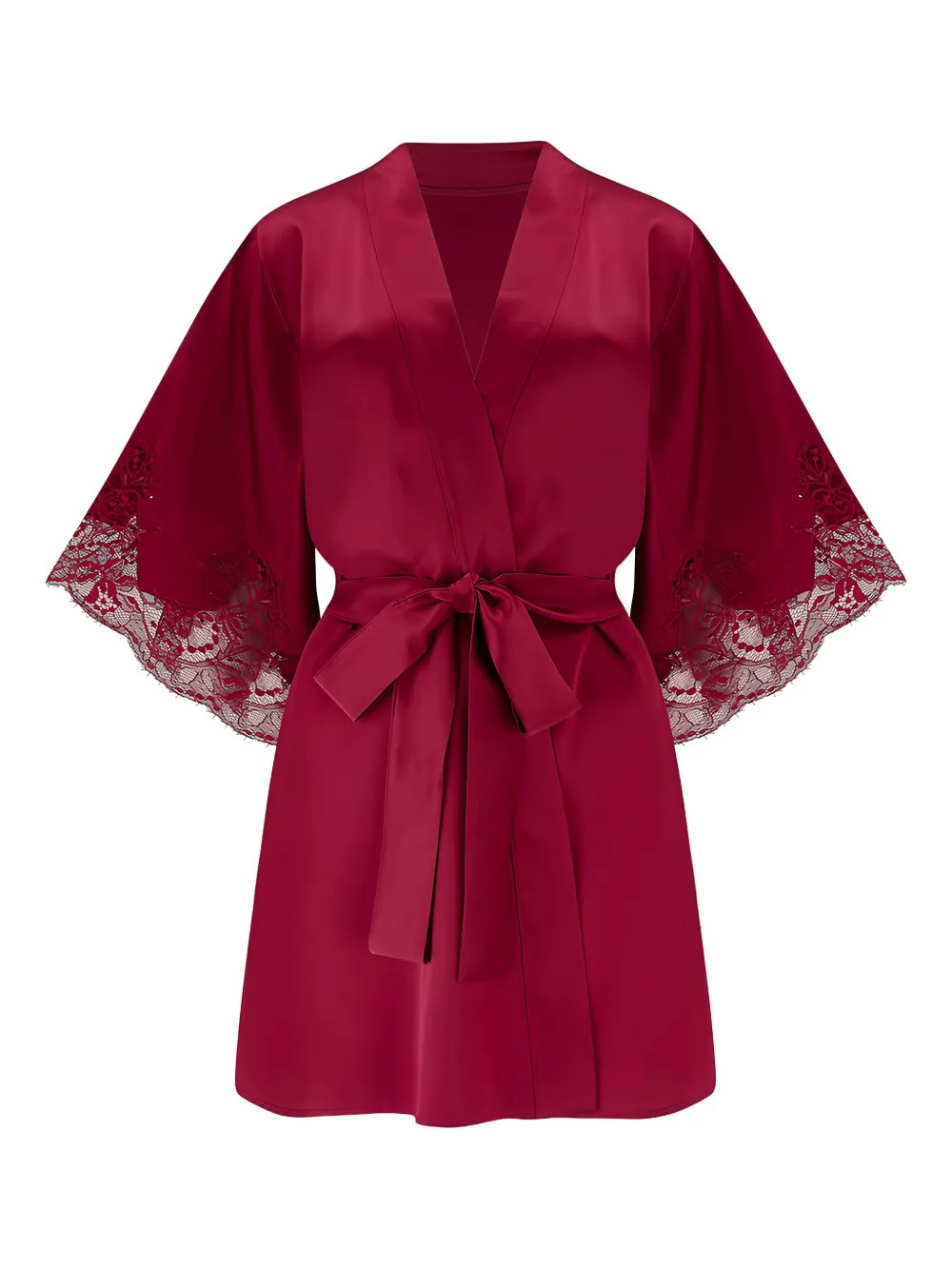Шелковый халат с кружевом Fleur Of England, красный
Шелковый халат с кружевом Fleur Of England, красный