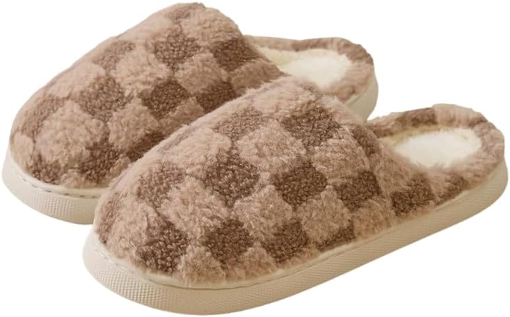 Домашние тапочки CWODOR в клетку для женщин и мужчин, плюшевый флис внутри, теплые домашние тапочки на скользящей подошве, коричневый
Домашние тапочки CWODOR в клетку для женщин и мужчин, плюшевый флис внутри, теплые домашние тапочки на скользящей подошве, коричневый