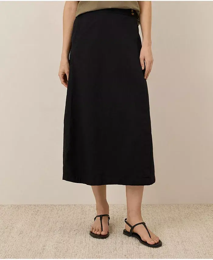 Женская оберточная юбка Canopy из органического хлопка с добавлением льна Pact, черный
Женская оберточная юбка Canopy из органического хлопка с добавлением льна Pact, черный