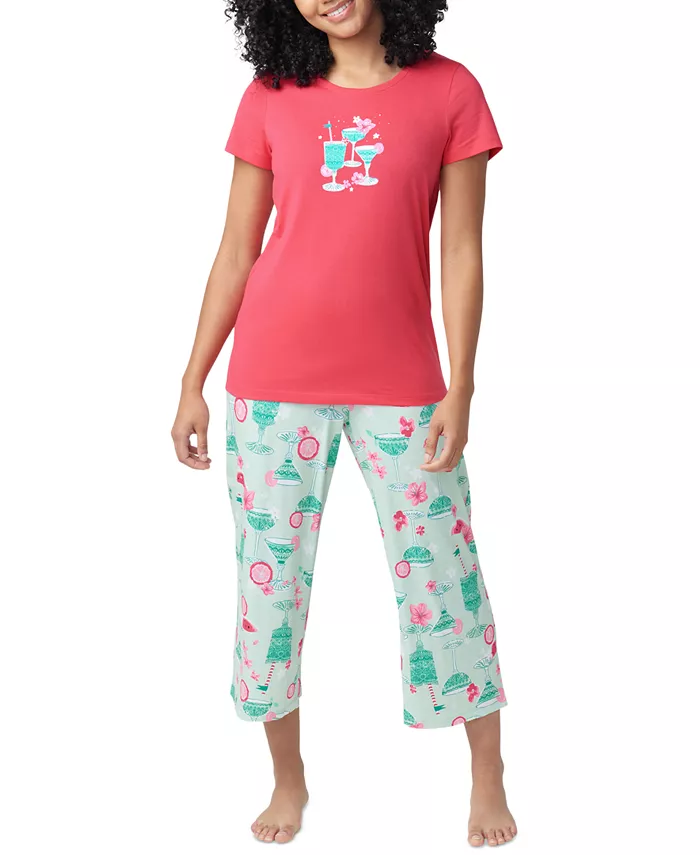 Женский комплект пижамы с коротким рукавом и капри с принтом Hue, розовый
Женский комплект пижамы с коротким рукавом и капри с принтом Hue, розовый