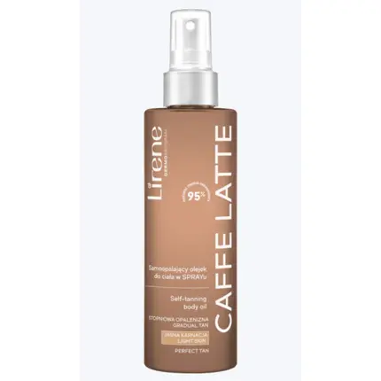 Lirene Caffe Latte 95% натуральное масло-автозагар для тела спрей для веганов 190 мл
Lirene Caffe Latte 95% натуральное масло-автозагар для тела спрей для веганов 190 мл