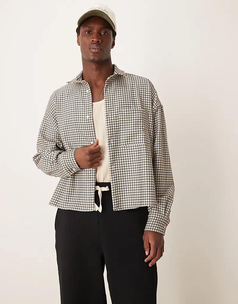 Объемная укороченная рубашка свободного покроя в нейтральную клетку ASOS DESIGN
Объемная укороченная рубашка свободного покроя в нейтральную клетку ASOS DESIGN