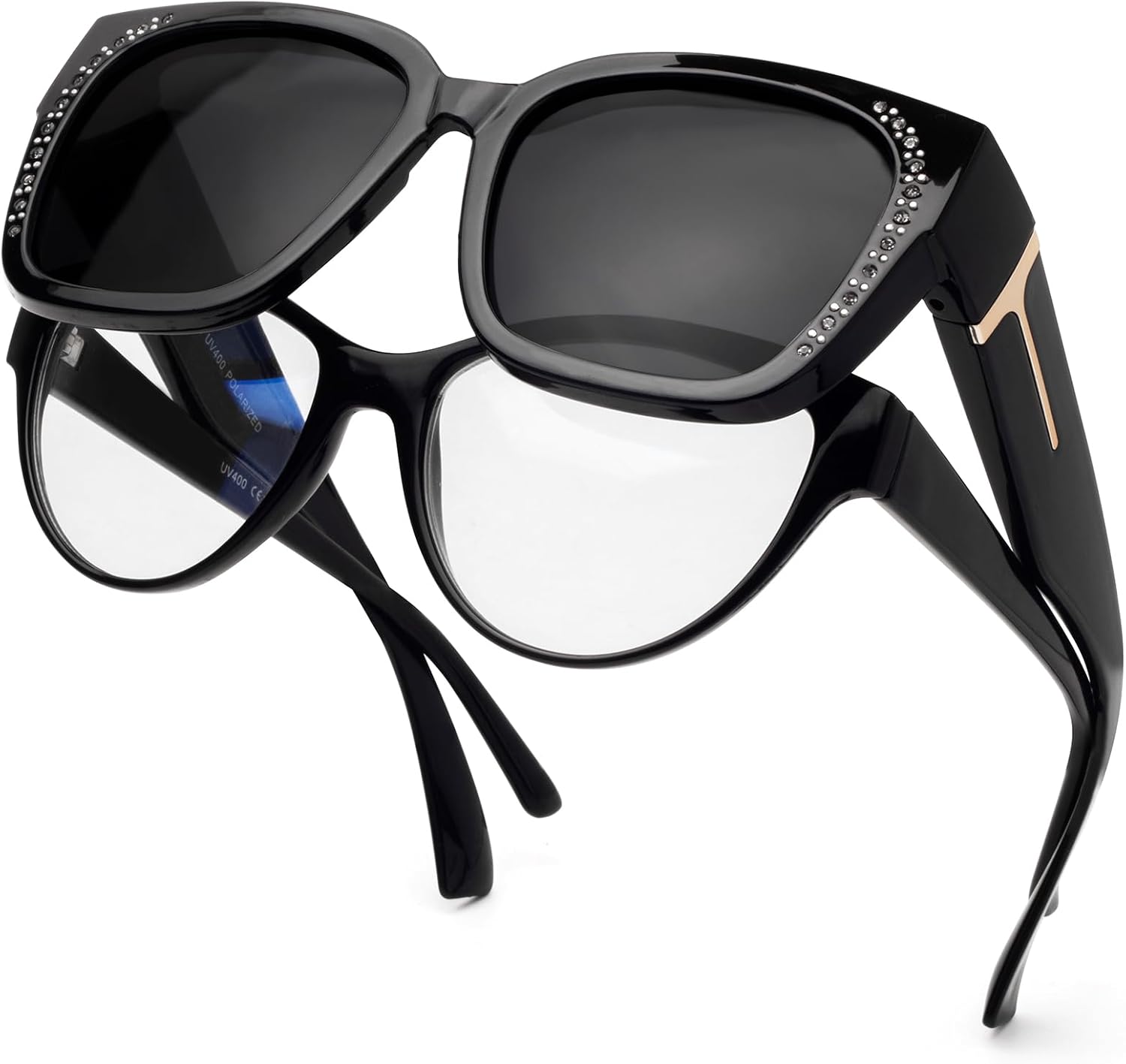 Солнцезащитные очки с поляризованным покрытием, надеваемые поверх обычных очков, для женщин, квадратной формы, с защитой от УФ-излучения, легкие Face Shadow, Black Rhinestone Frame / Grey Lens
Солнцезащитные очки с поляризованным покрытием, надеваемые поверх обычных очков, для женщин, квадратной формы, с защитой от УФ-излучения, легкие Face Shadow, Black Rhinestone Frame / Grey Lens