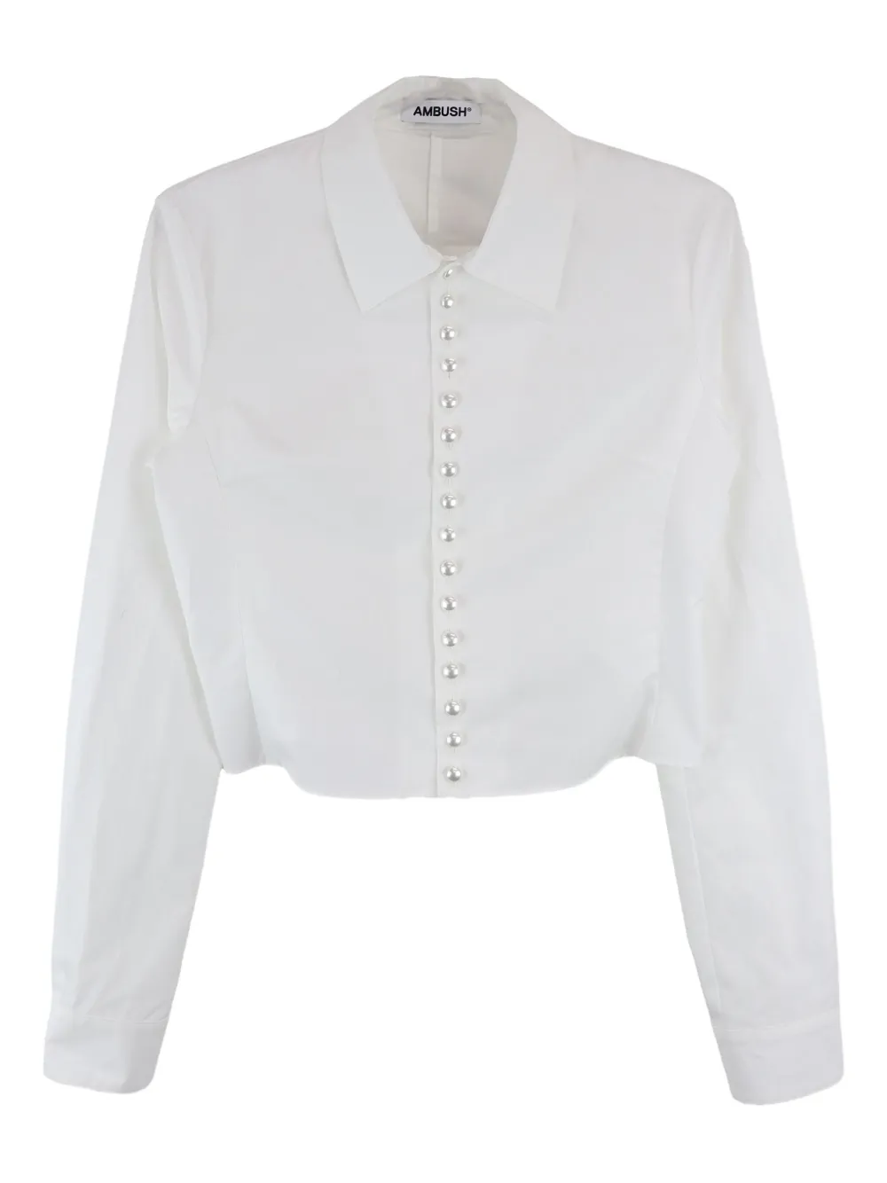 Рубашка с перламутровыми пуговицами AMBUSH, белый
Рубашка с перламутровыми пуговицами AMBUSH, белый
