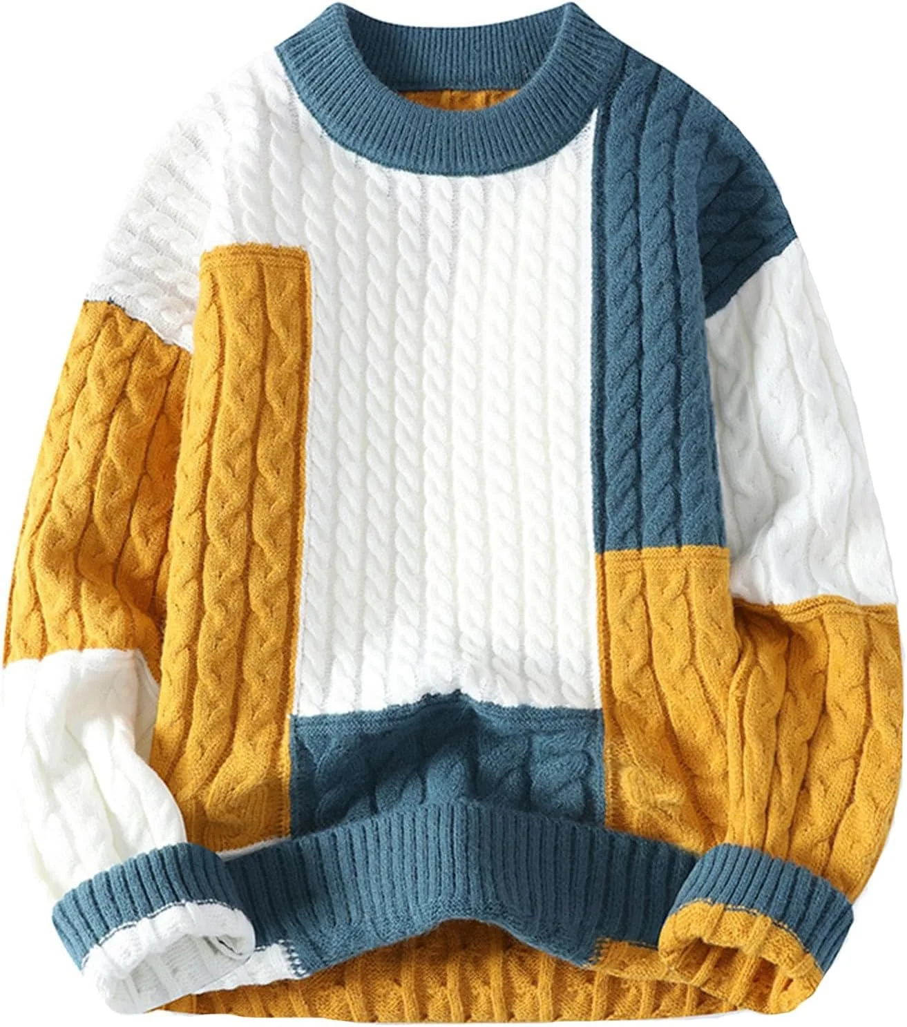 Толстый свитер с длинными рукавами и вставками
Толстый свитер с длинными рукавами и вставками