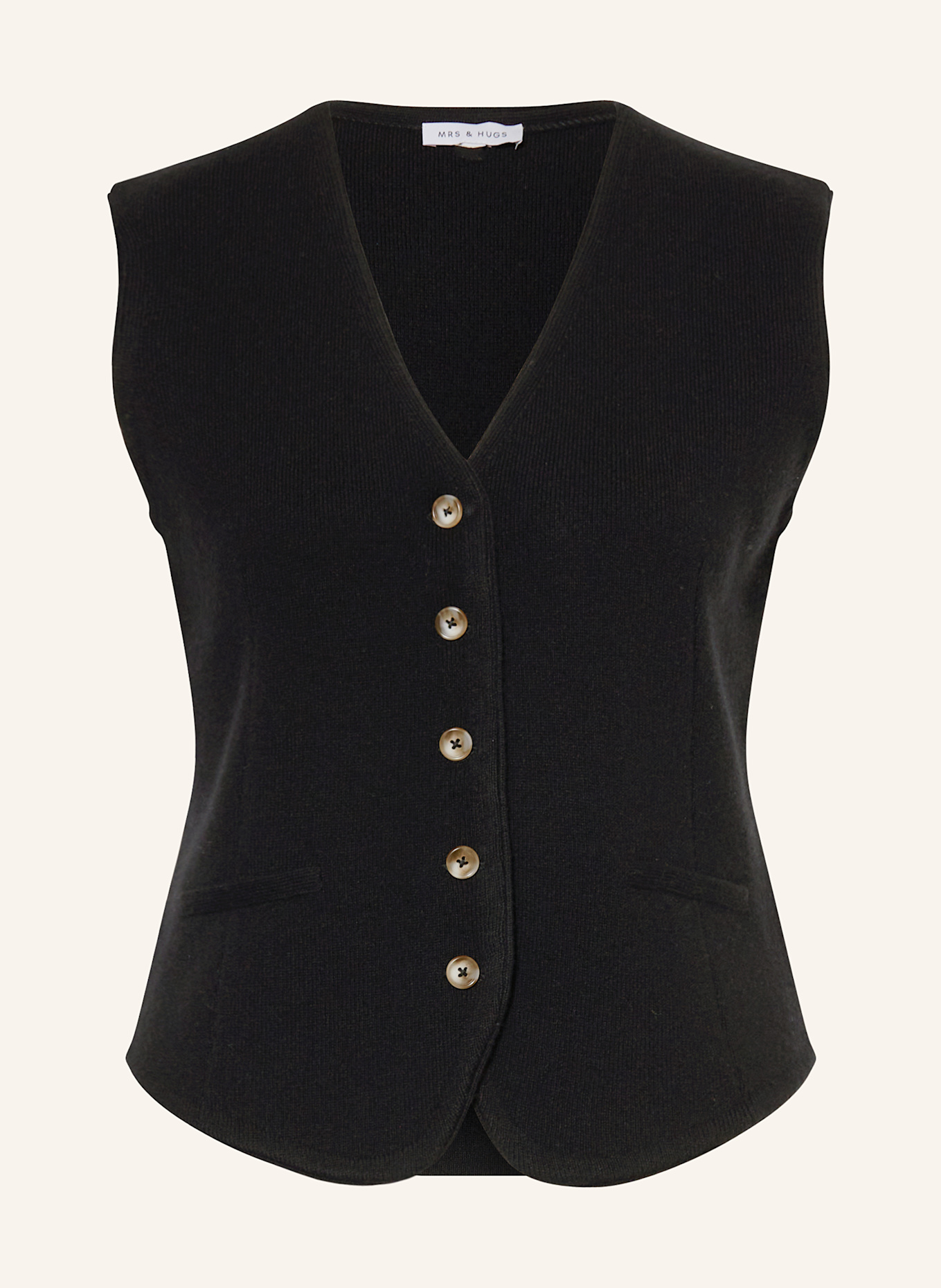 Вязаный жилет с кашемиром Mrs & Hugs, черный
Вязаный жилет с кашемиром Mrs & Hugs, черный