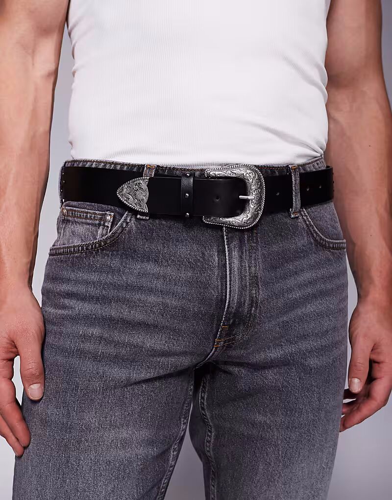 Ремень в стиле вестерн ASOS DESIGN из черной искусственной кожи с заклепками и черными кристаллами
Ремень в стиле вестерн ASOS DESIGN из черной искусственной кожи с заклепками и черными кристаллами