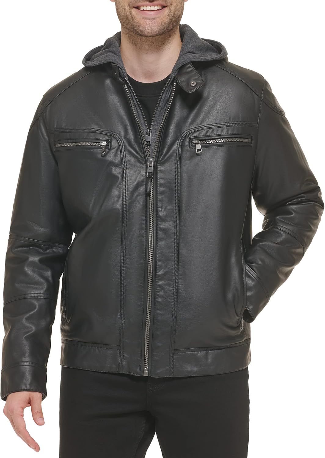 Мужская мотоциклетная куртка Calvin Klein со съемной толстовкой, Moto Black
Мужская мотоциклетная куртка Calvin Klein со съемной толстовкой, Moto Black