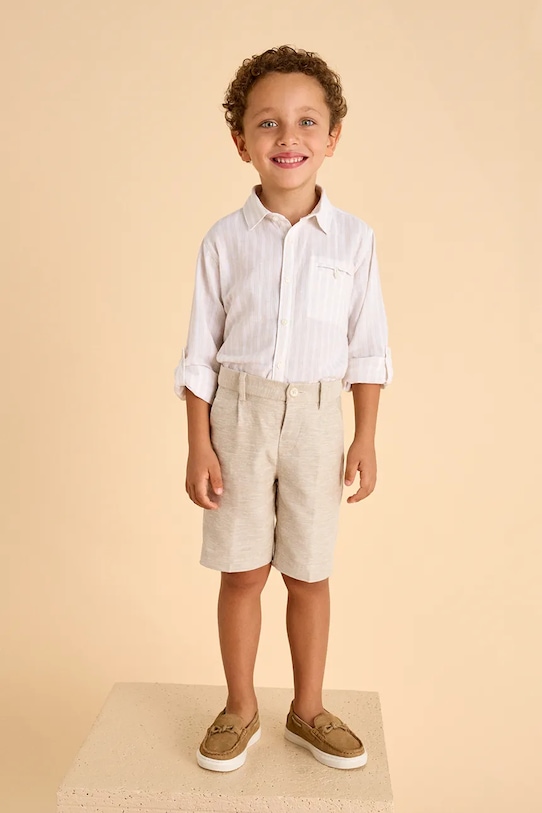 Детские брюки-шорты с добавлением льна Mayoral, бежевый
Детские брюки-шорты с добавлением льна Mayoral, бежевый