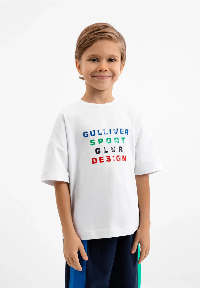 Футболка Gulliver с ярким принтом спереди, белый
Футболка Gulliver с ярким принтом спереди, белый