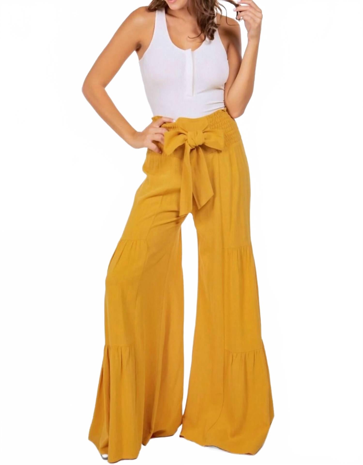 Широкие брюки-палаццо Macie с бантом в горчичном цвете WISTERIA LANE, Mustard
Широкие брюки-палаццо Macie с бантом в горчичном цвете WISTERIA LANE, Mustard