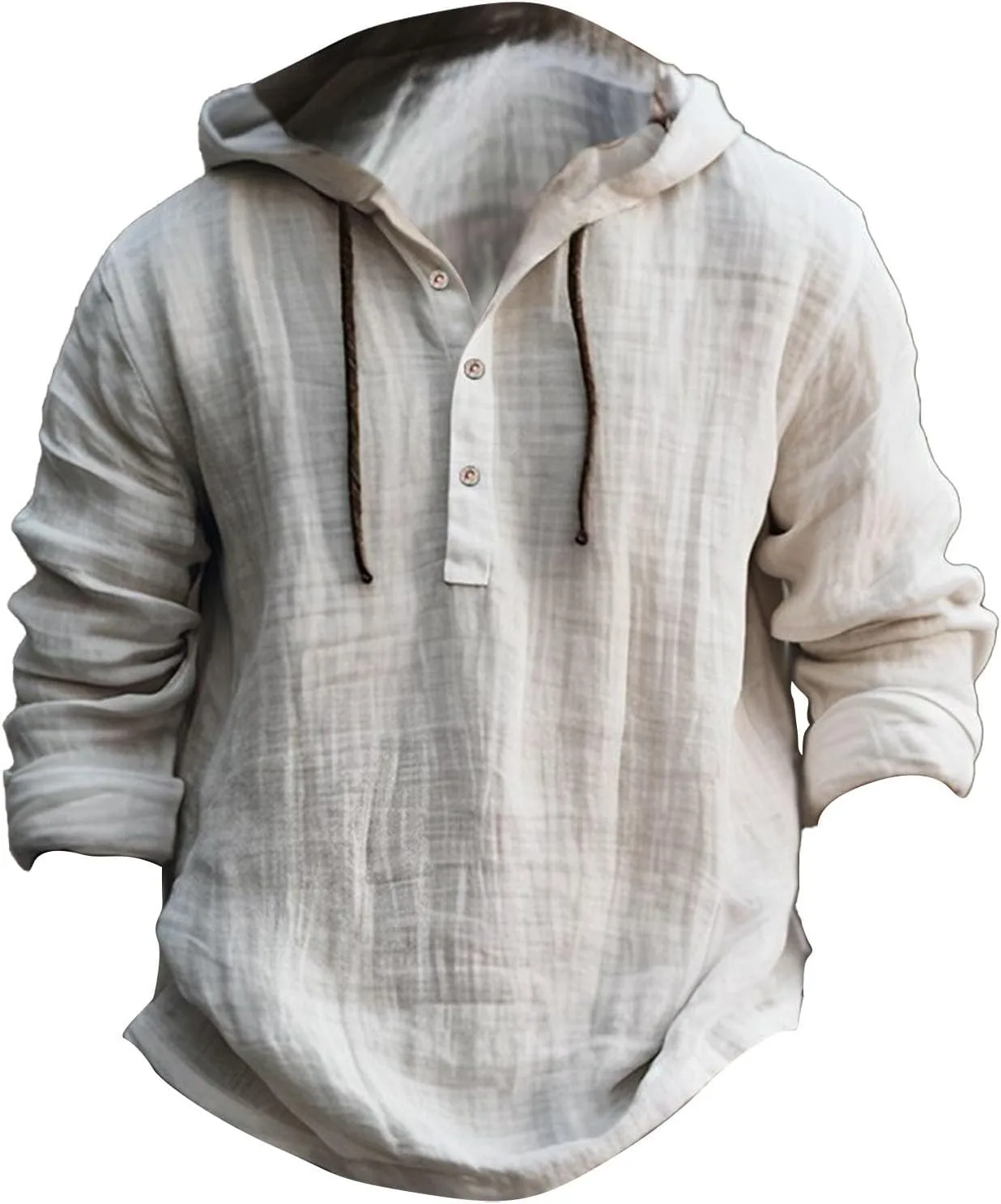 Мужская хлопковая льняная толстовка с капюшоном на пуговицах
Мужская хлопковая льняная толстовка с капюшоном на пуговицах