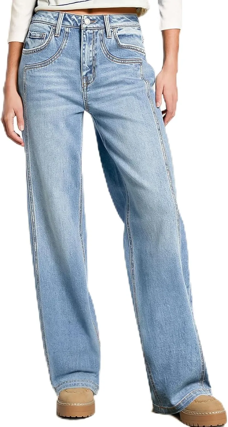 Женские джинсы wide leg с высокой посадкой BEIBEINOYA
Женские джинсы wide leg с высокой посадкой BEIBEINOYA