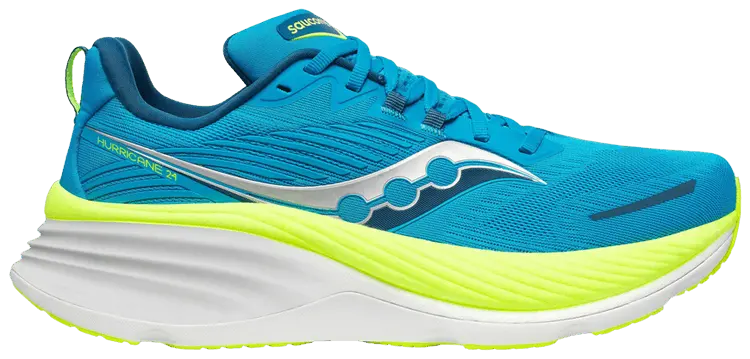 Кроссовки Saucony Hurricane 24 'Viziblue Citron', синий 
Кроссовки Saucony Hurricane 24 'Viziblue Citron', синий