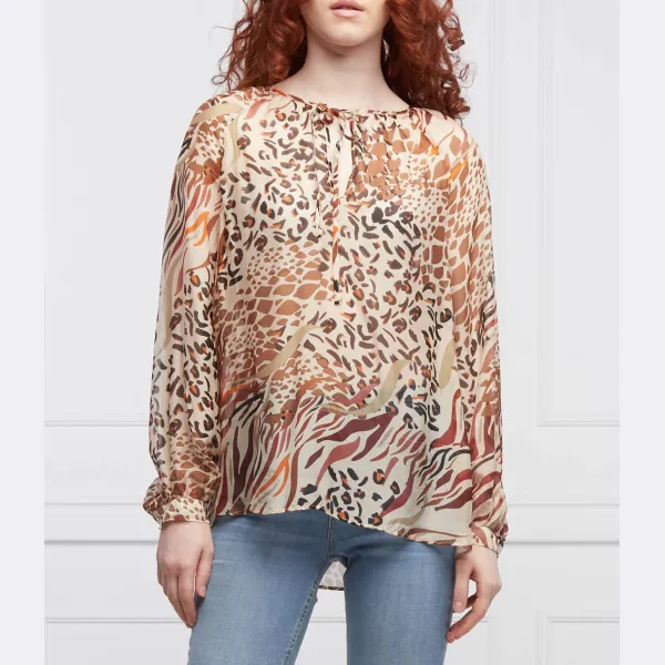 Шелковая блузка свободного кроя Liu Jo, бежевый
Шелковая блузка свободного кроя Liu Jo, бежевый